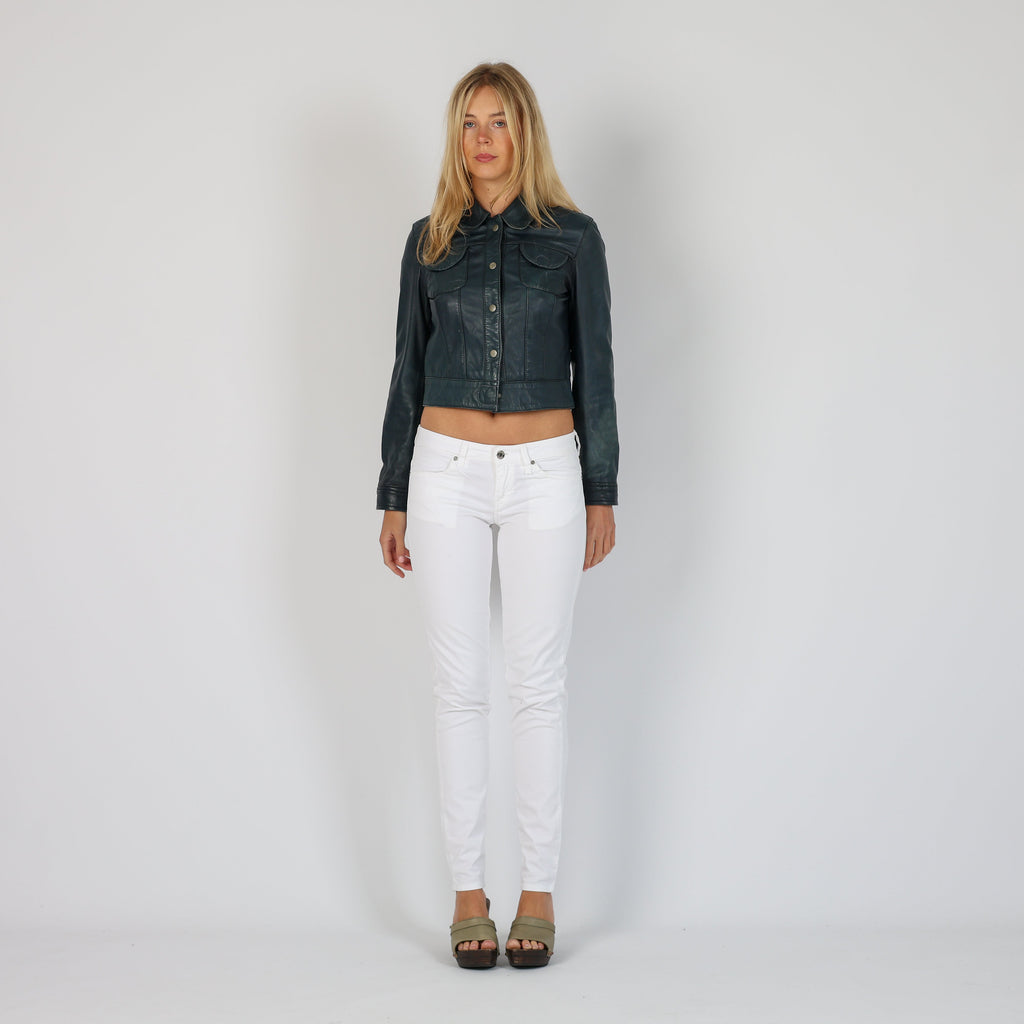 White Y2K Fiorucci Straight Jeans (XS)