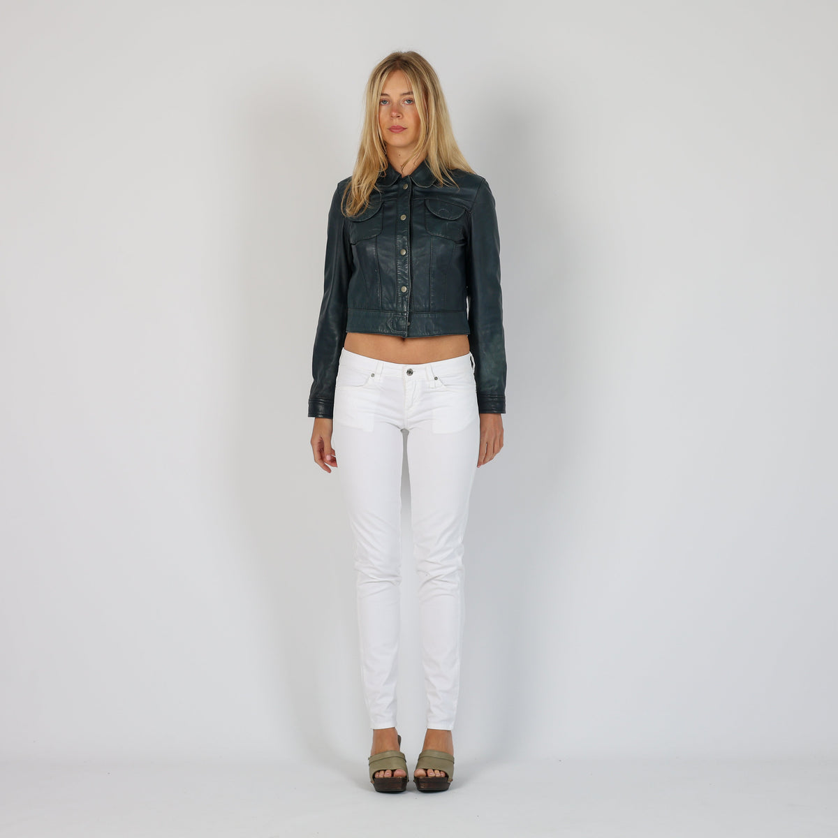 White Y2K Fiorucci Straight Jeans (XS)