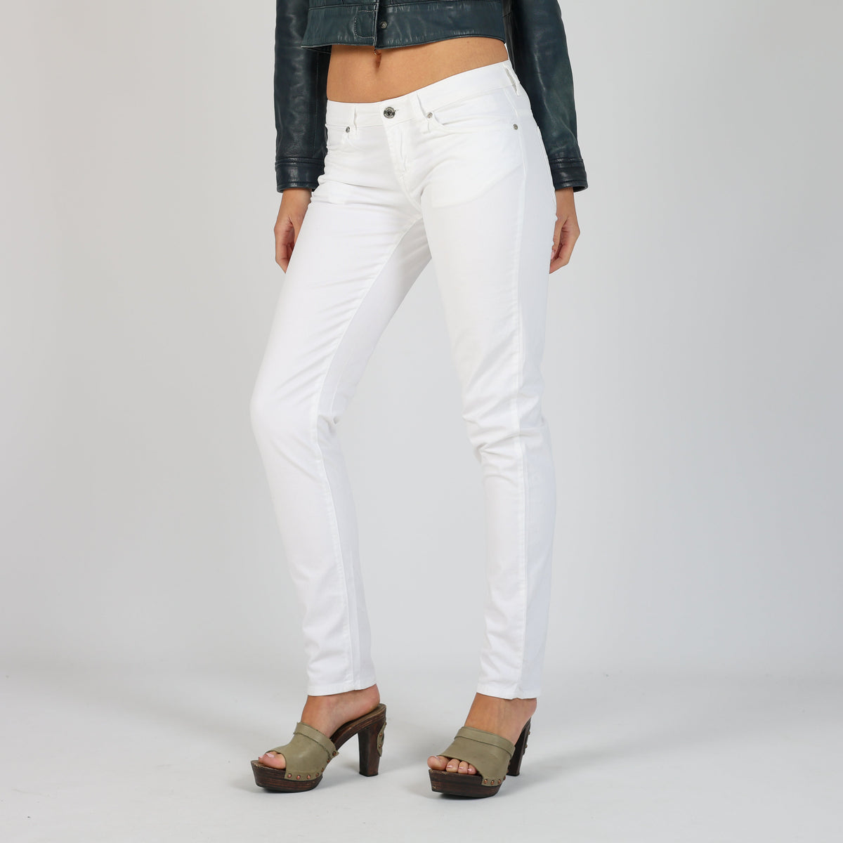 White Y2K Fiorucci Straight Jeans (XS)