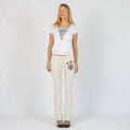 Light Grey Y2K Abercrombie & Fitch Casual Trousers (XS)