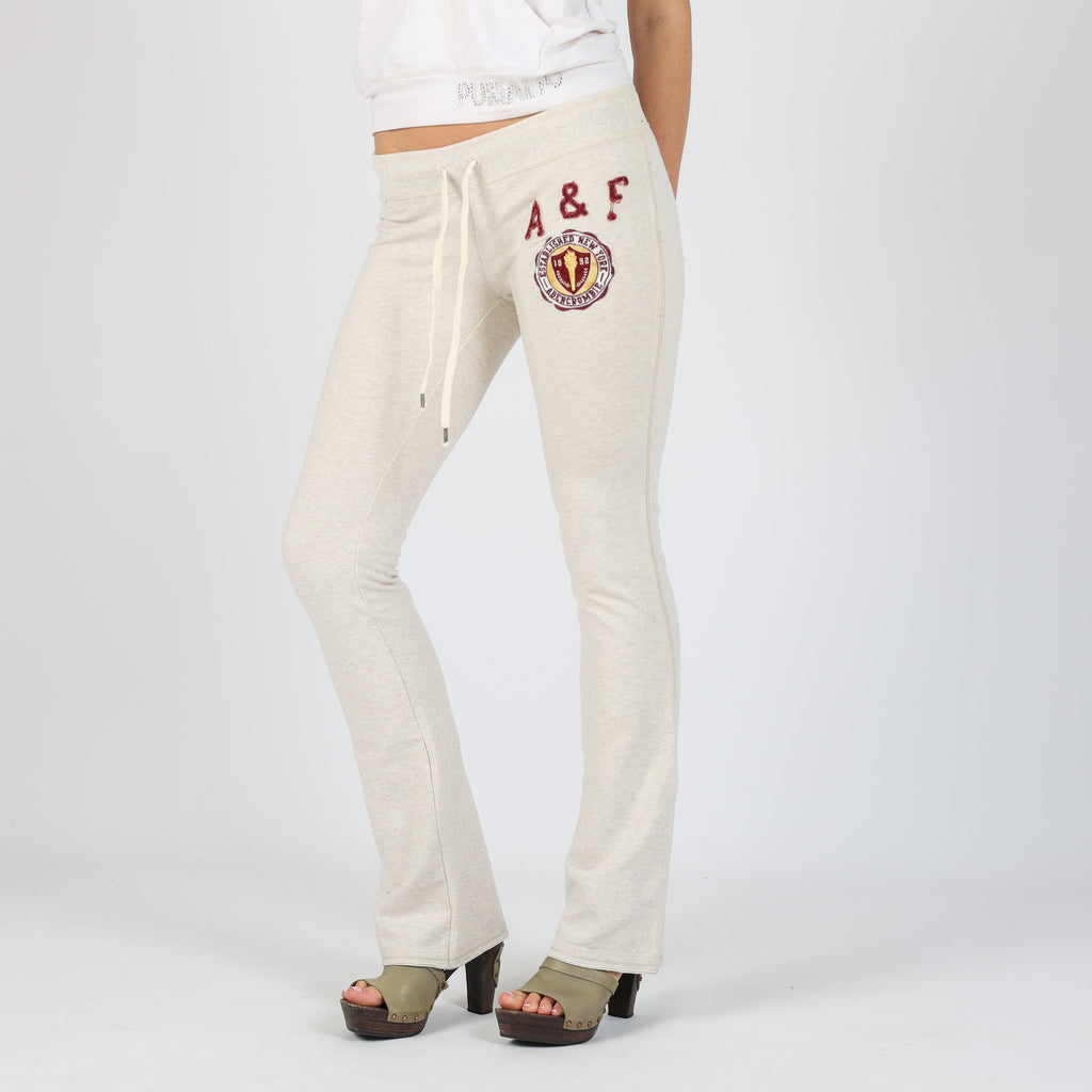 Light Grey Y2K Abercrombie & Fitch Casual Trousers (XS)