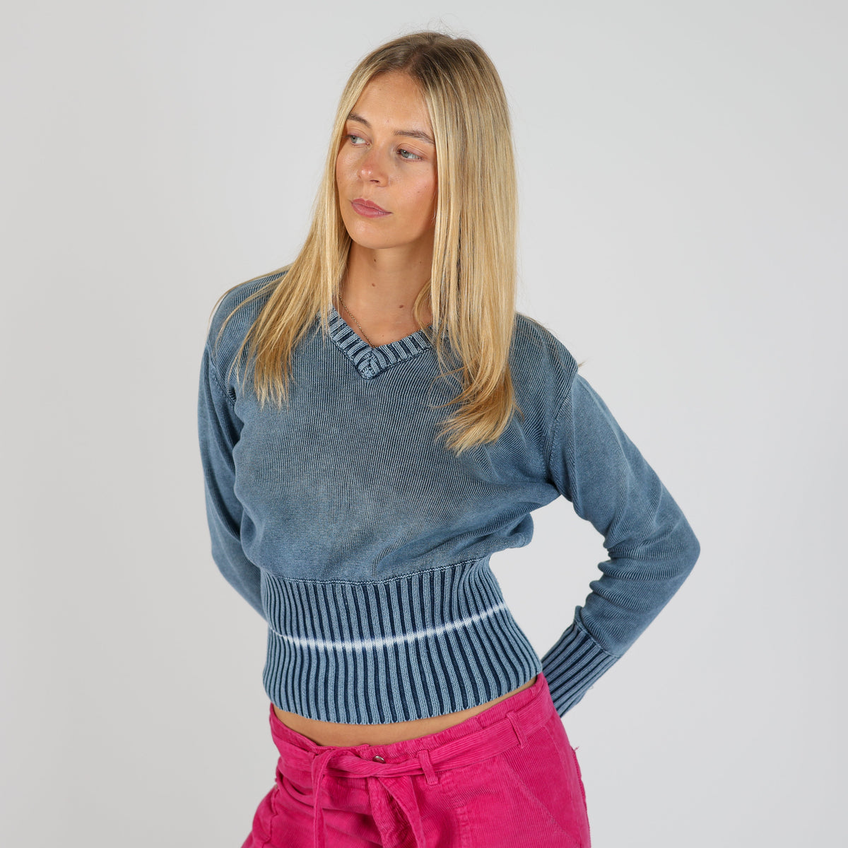 Blue 90s Highlands Knitted Jumper (S)