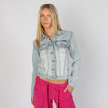 Light Blue Y2K Listwoman Denim Jacket (S)