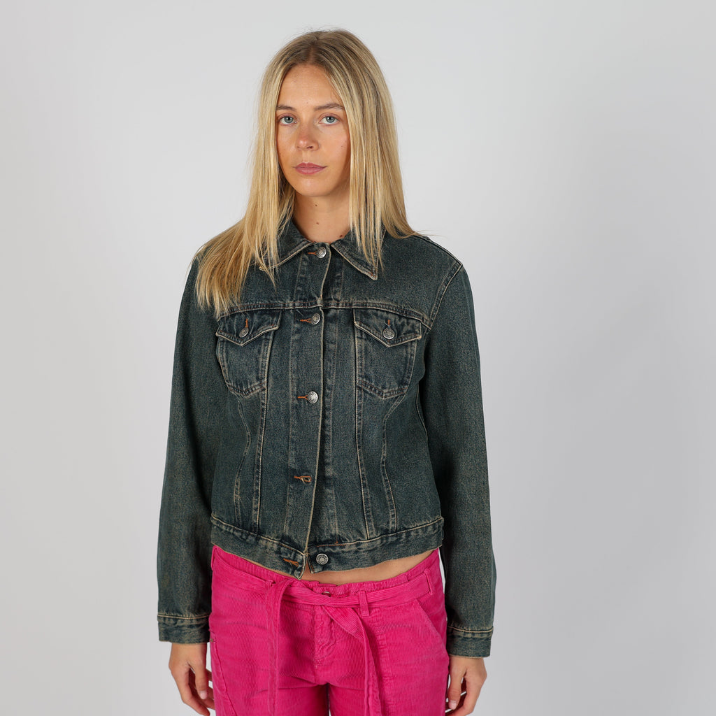Blue Y2K Key Word Denim Jacket (M)