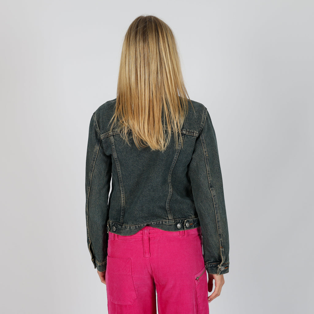 Blue Y2K Key Word Denim Jacket (M)