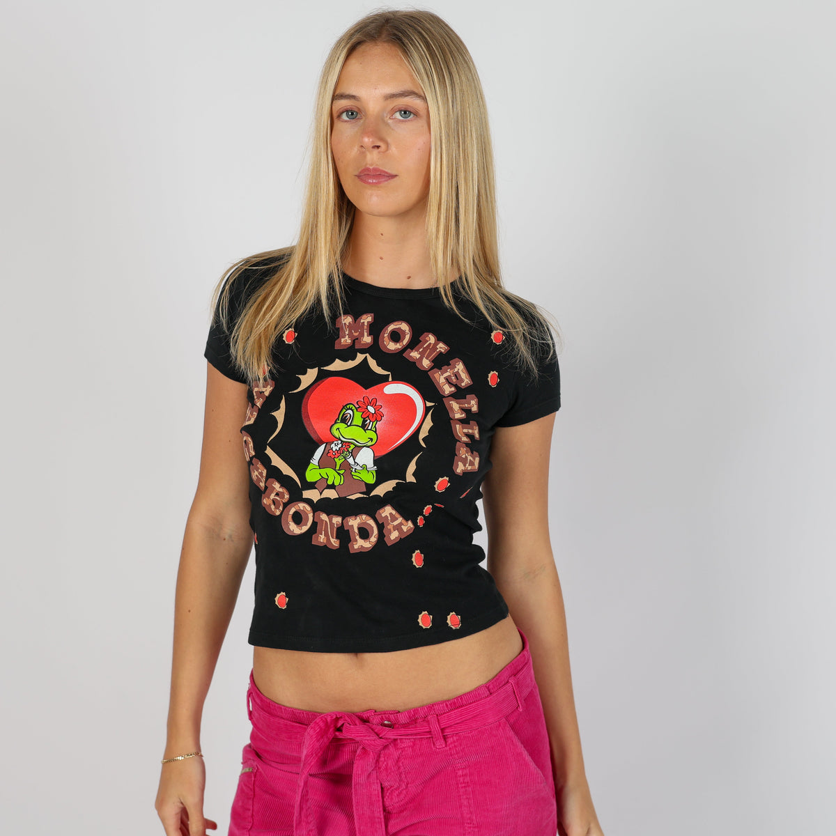 Black Y2K Monella Vagabonda T-shirt (S)