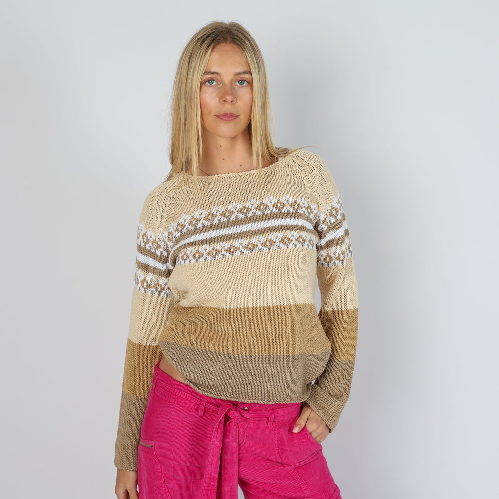 Bronze Y2K Elisa Immagine Knitted Jumper (M)