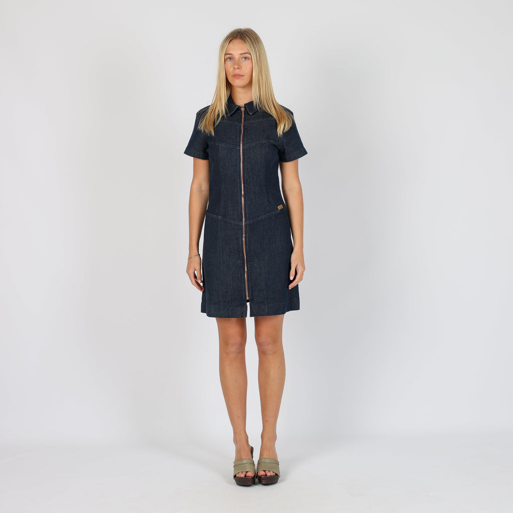 Blue 90s Cop Copine Denim Midi Dress (S)