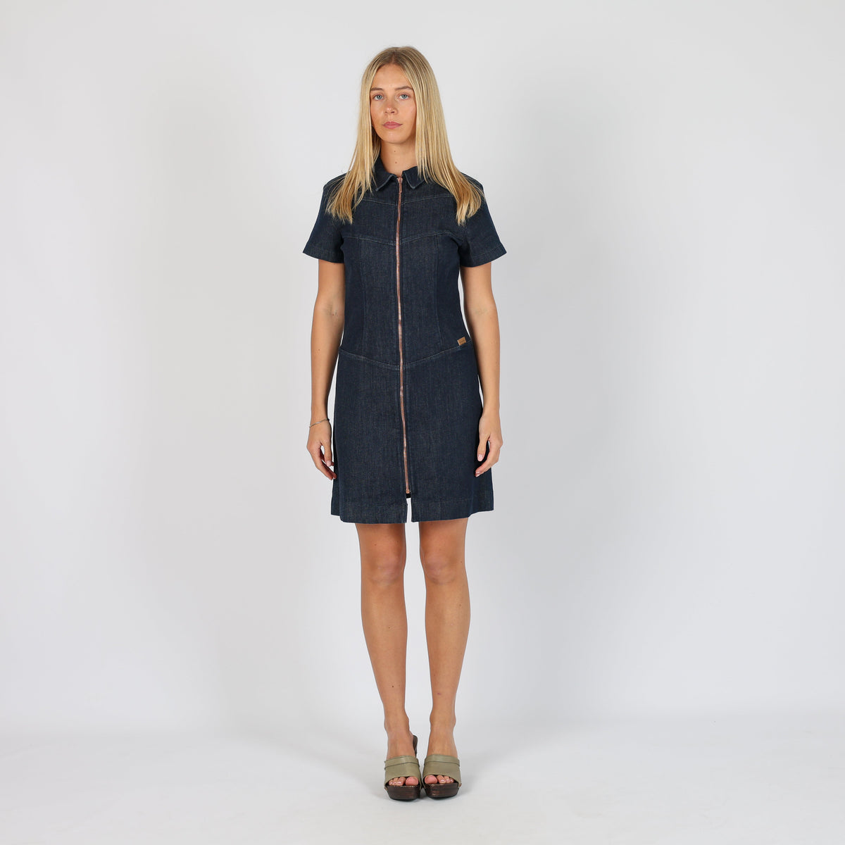 Blue 90s Cop Copine Denim Midi Dress (S)