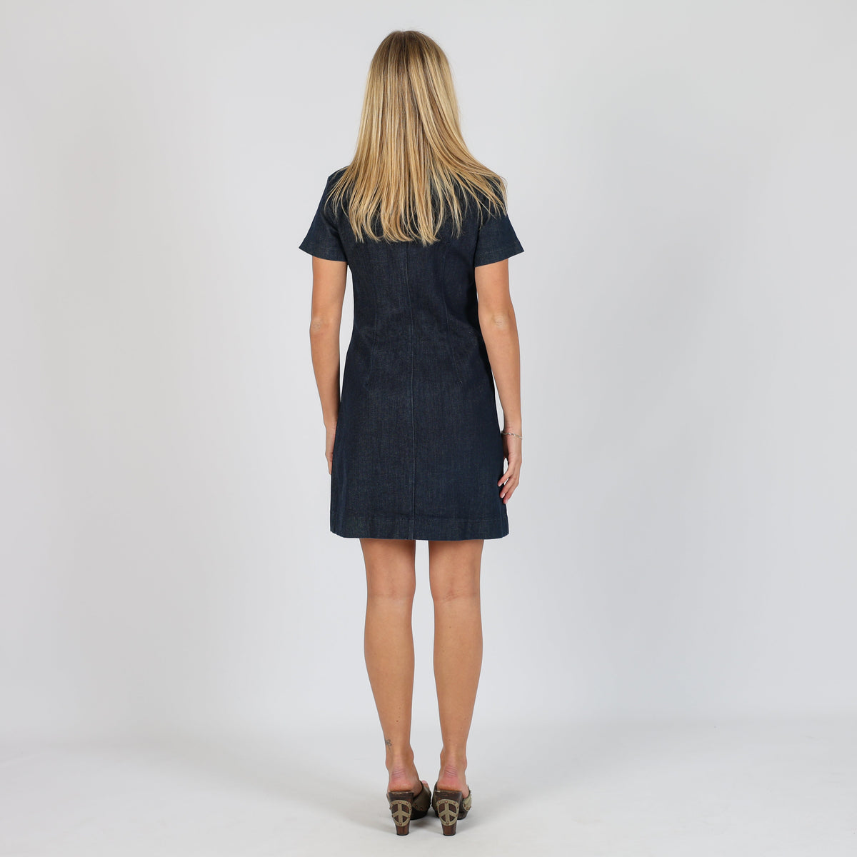 Blue 90s Cop Copine Denim Midi Dress (S)
