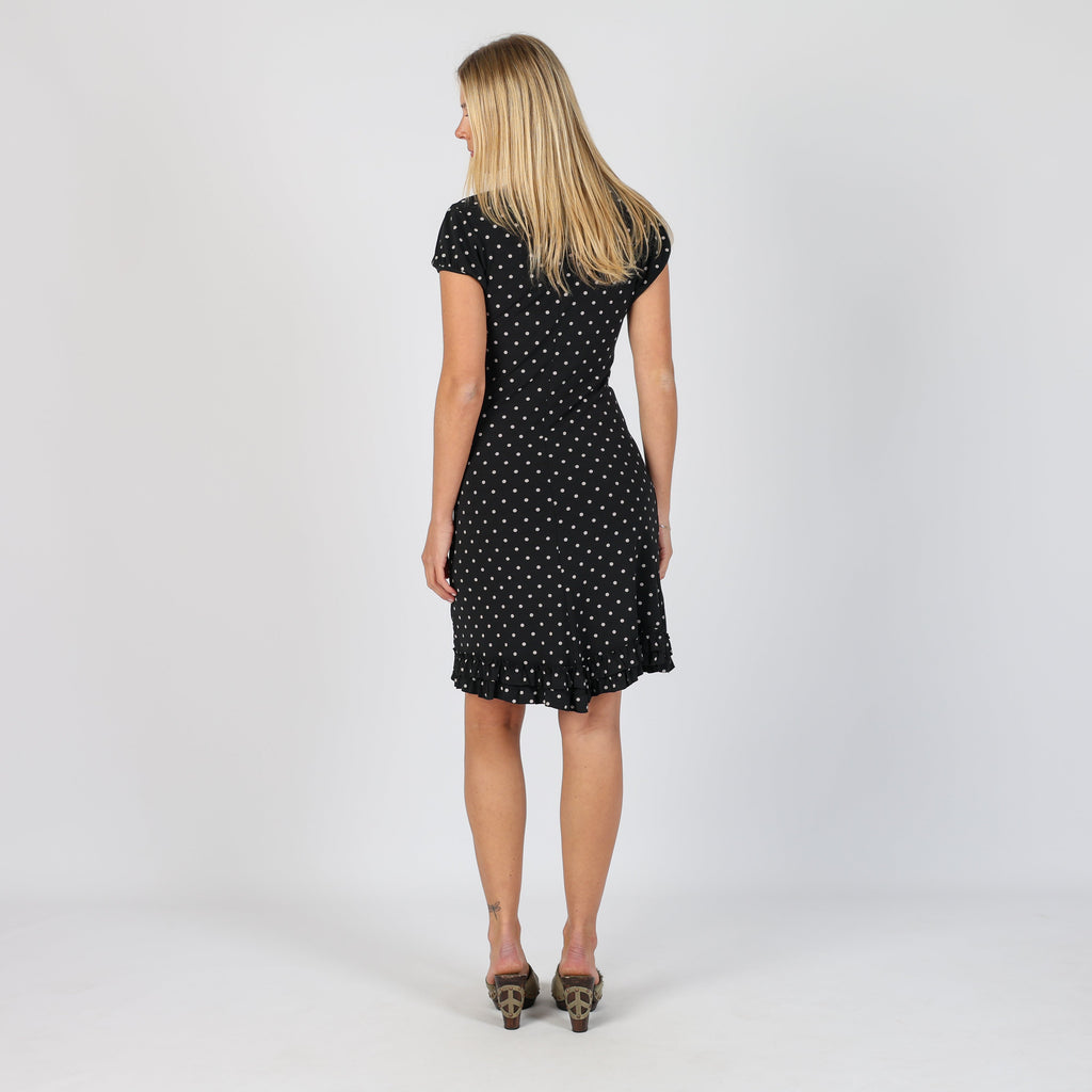 Black 90s Printed Woven Midi Dress (M)