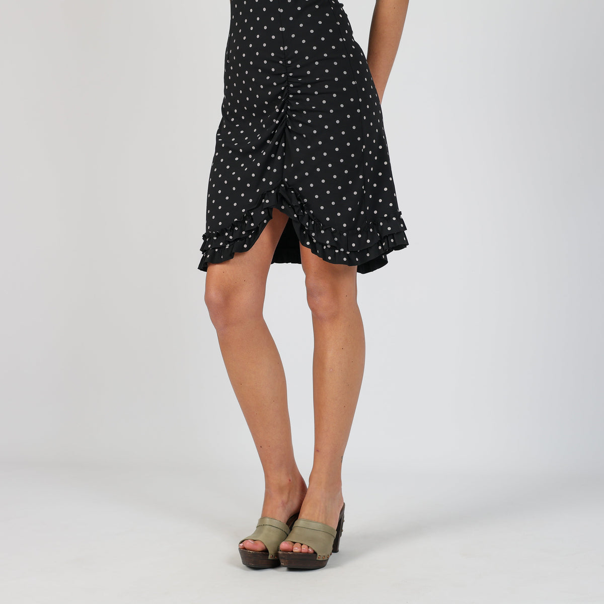 Black 90s Printed Woven Midi Dress (M)