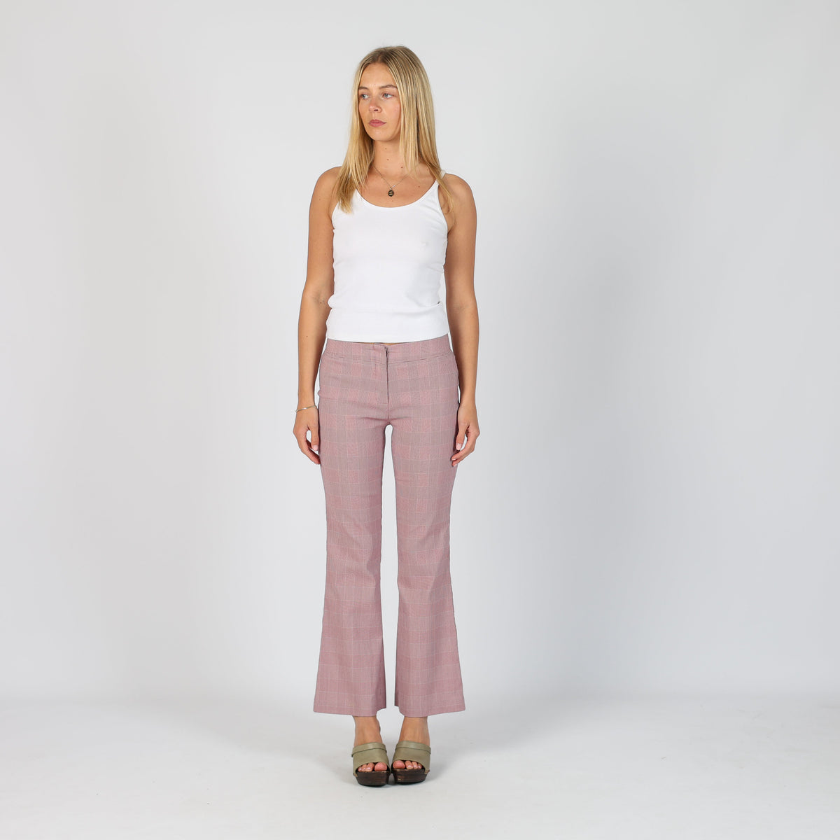 Burgundy Red Y2K Hennes Formal Trousers Checkered (XS)