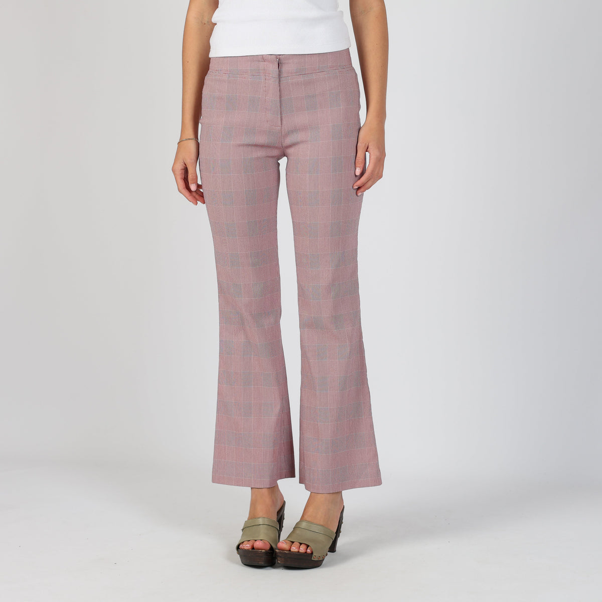 Burgundy Red Y2K Hennes Formal Trousers Checkered (XS)