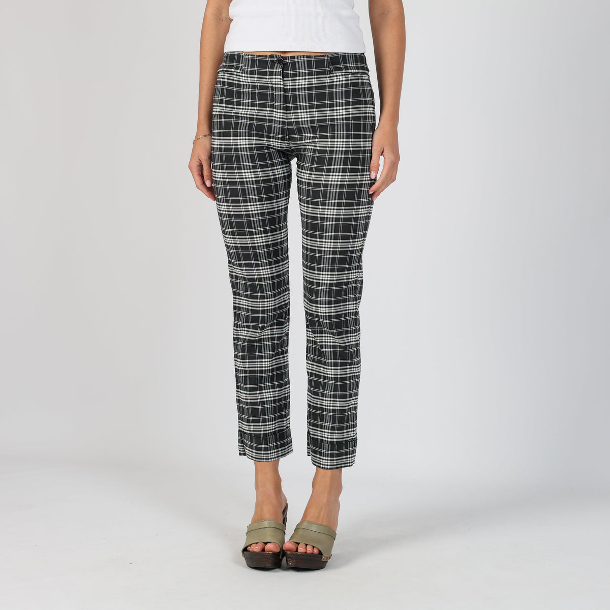 Black Y2K Dream Authentic Casual Trousers Checkered (XS)