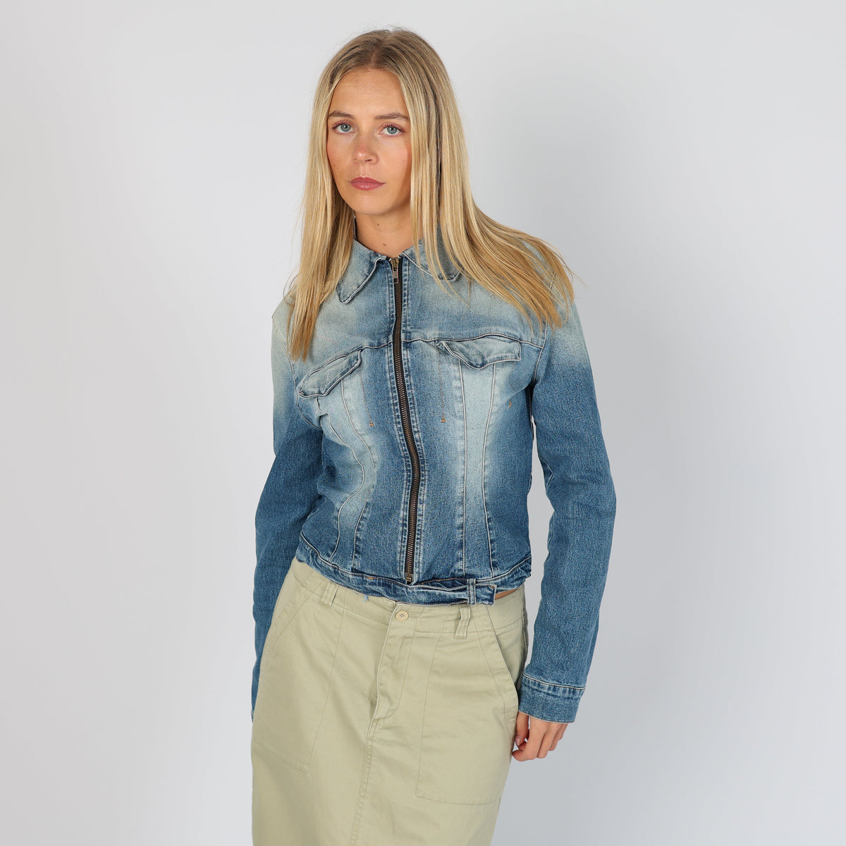 Light Blue Y2K Easy Denim Jacket (S)