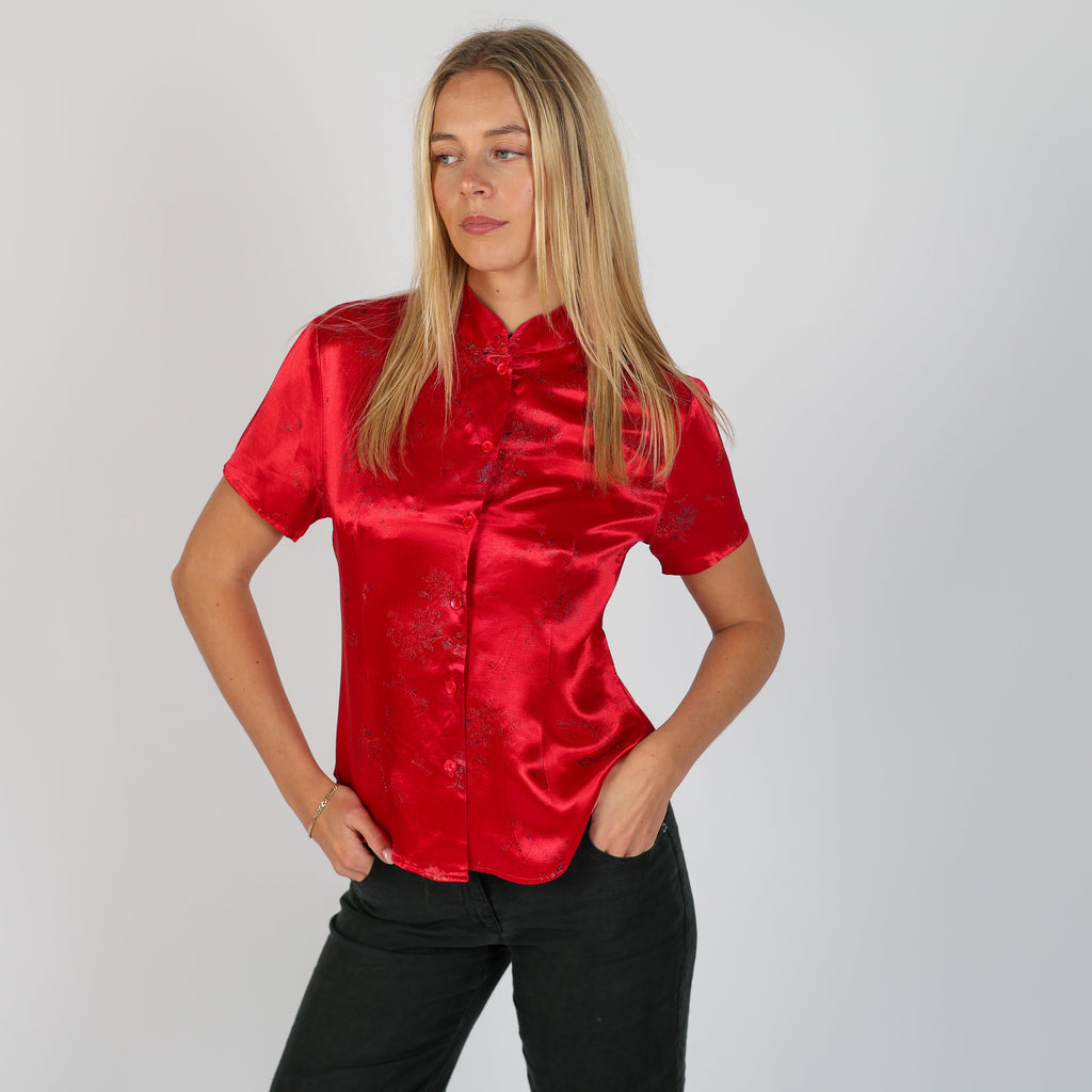 Red 90s Pandora Blouse (S)