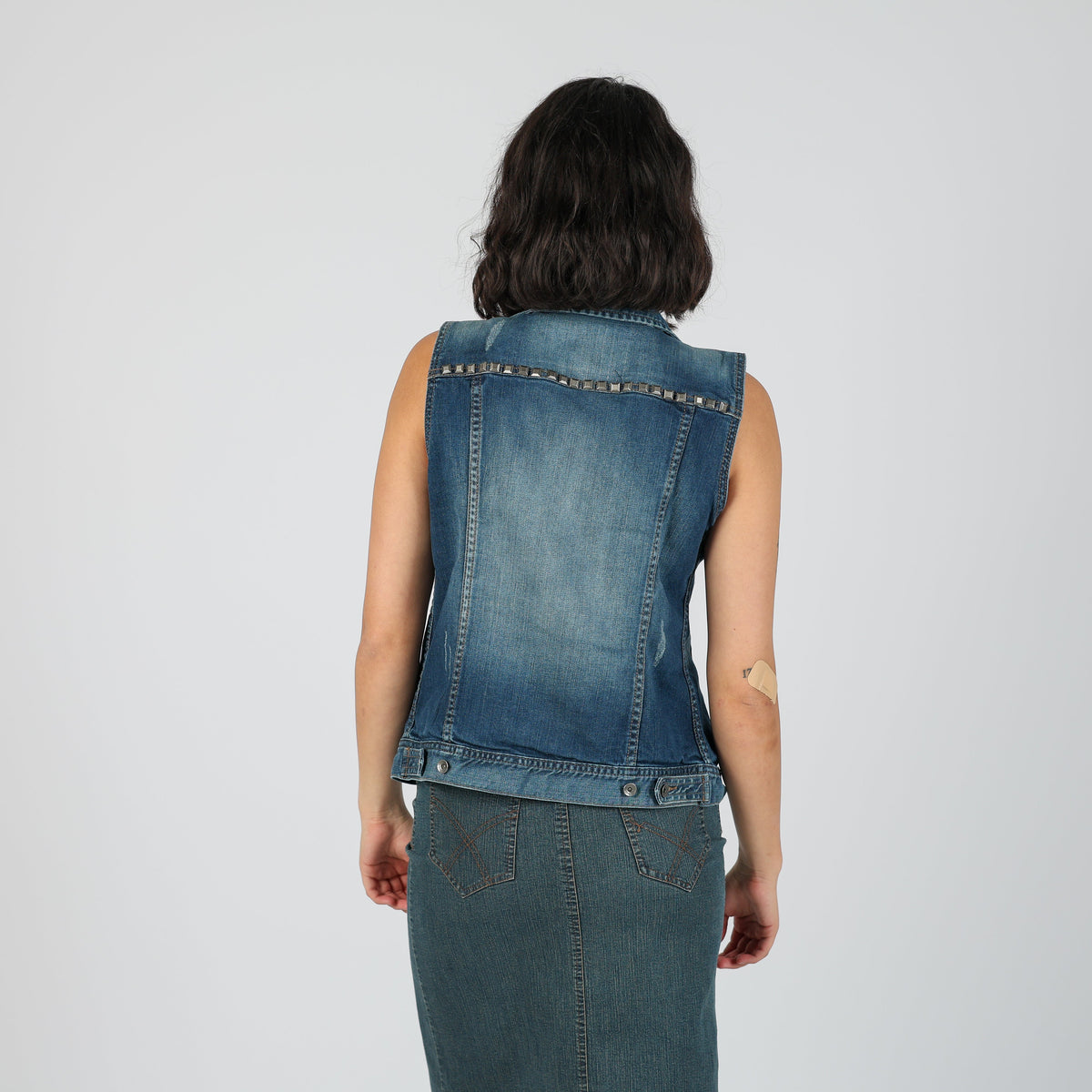 Blue Y2K Sisley Denim Jacket Studded (S)