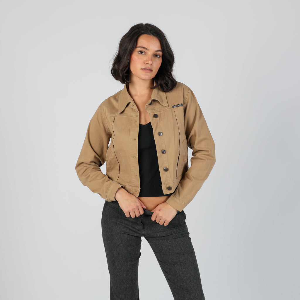 Tan Y2K Big Blue Light jacket (S)