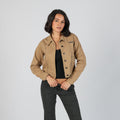 Tan Y2K Big Blue Light jacket (S)