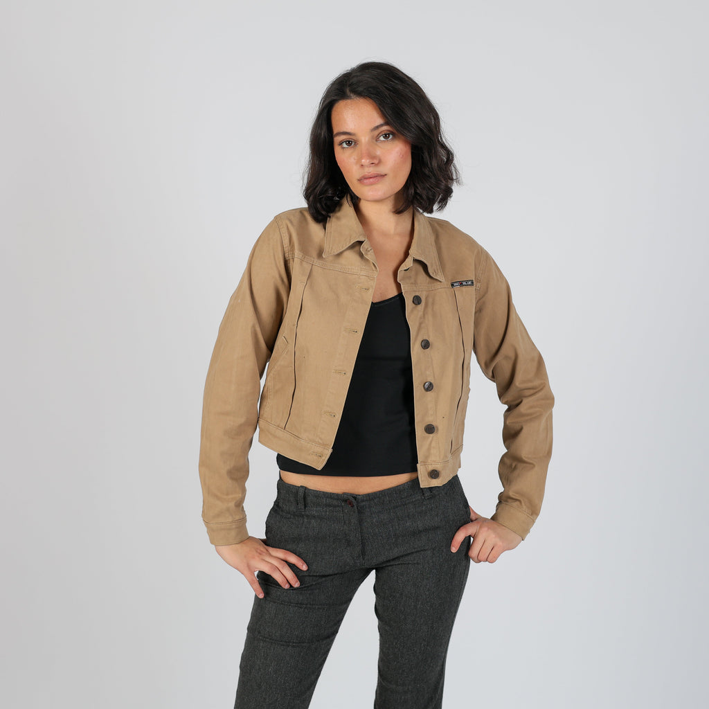 Tan Y2K Big Blue Light jacket (S)