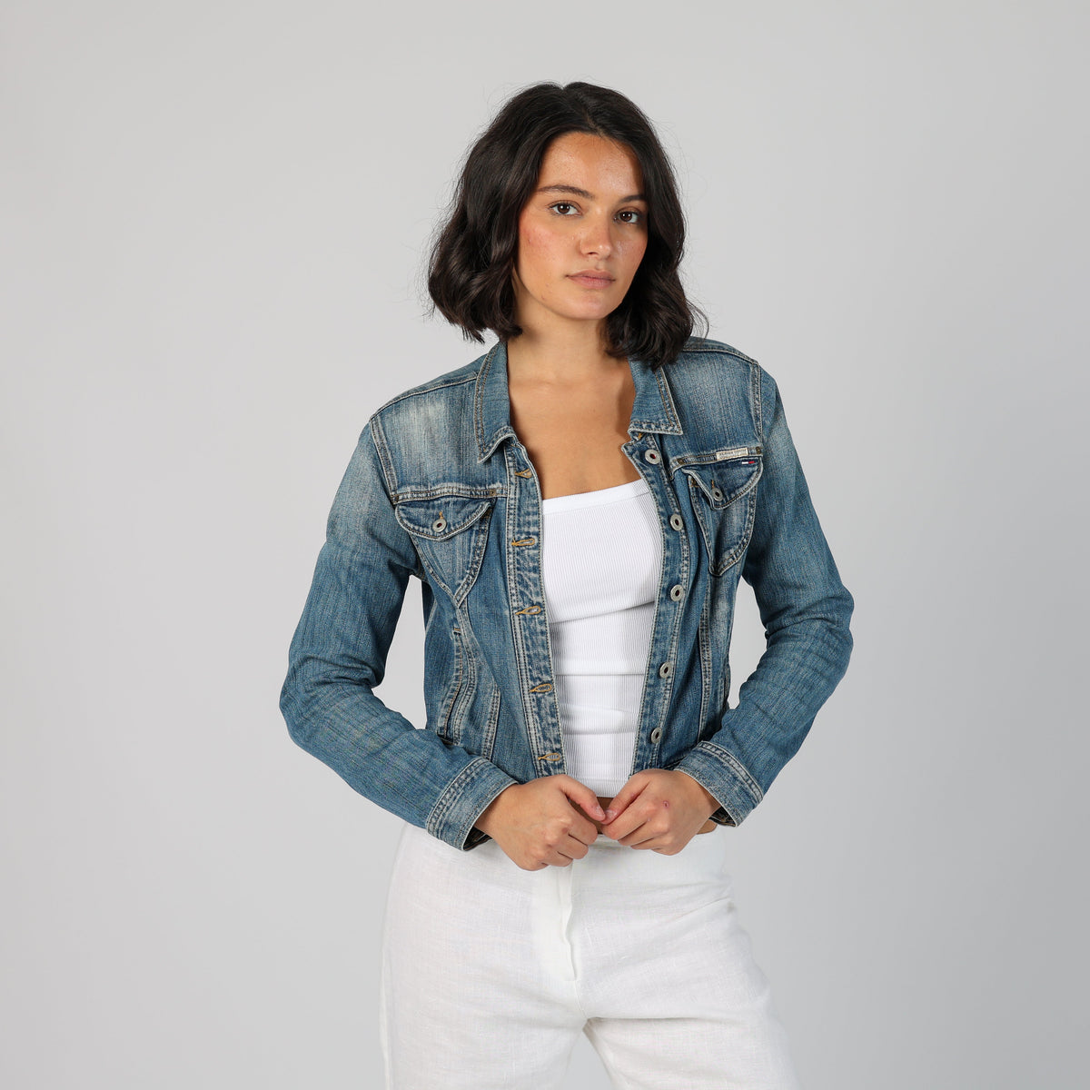 Blue Y2K Tommy Hilfiger Denim Jacket (S)