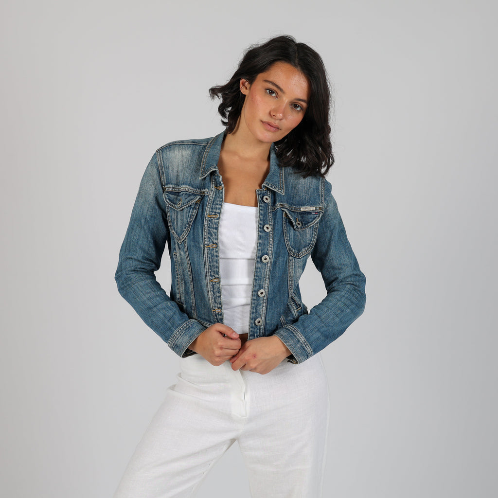 Blue Y2K Tommy Hilfiger Denim Jacket (S)