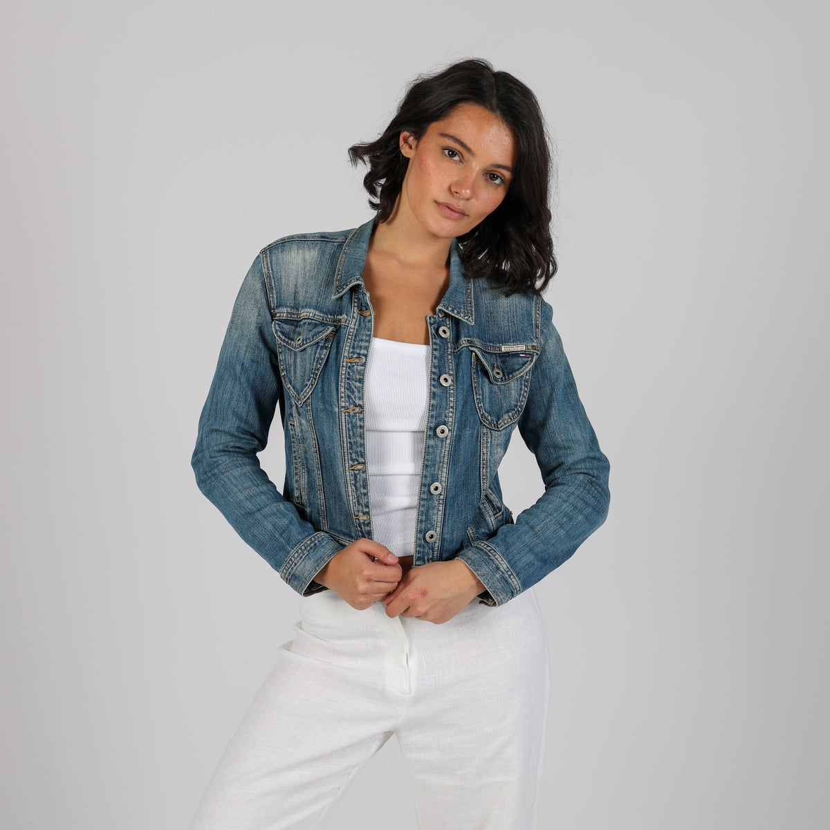 Blue Y2K Tommy Hilfiger Denim Jacket (S)