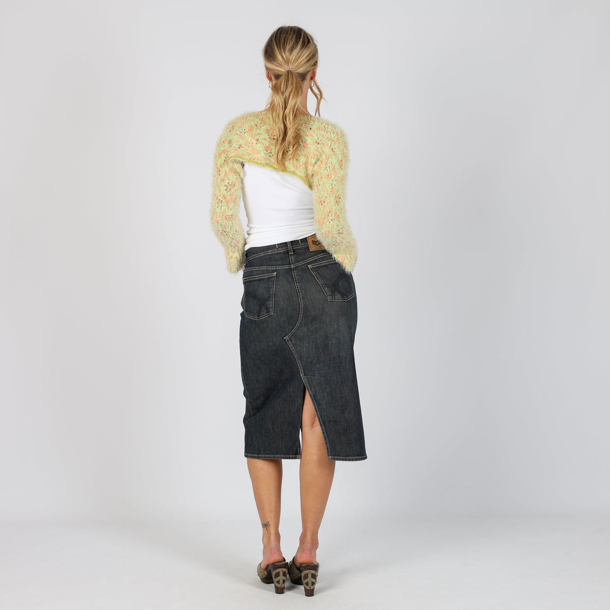Blue 90s GAS Denim Midi Skirt (XS)