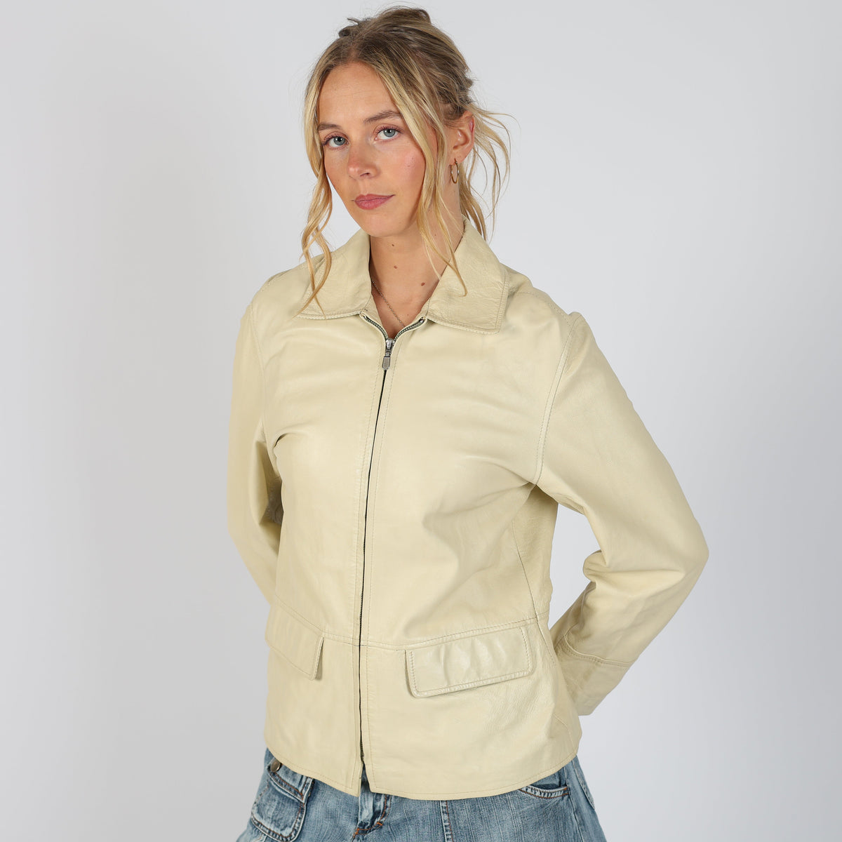 Cream 90s Reeve Leather Leather Jacket (S)