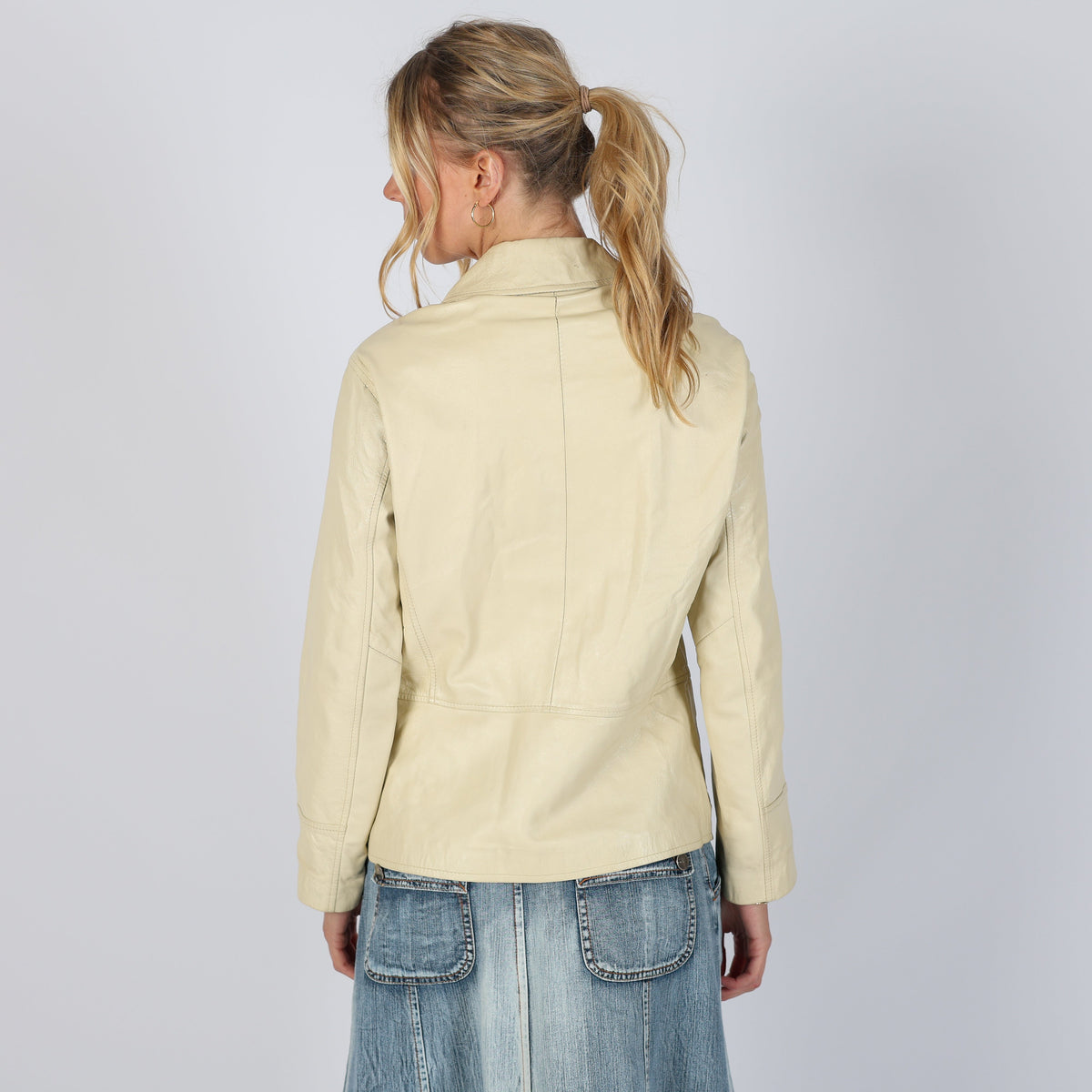 Cream 90s Reeve Leather Leather Jacket (S)