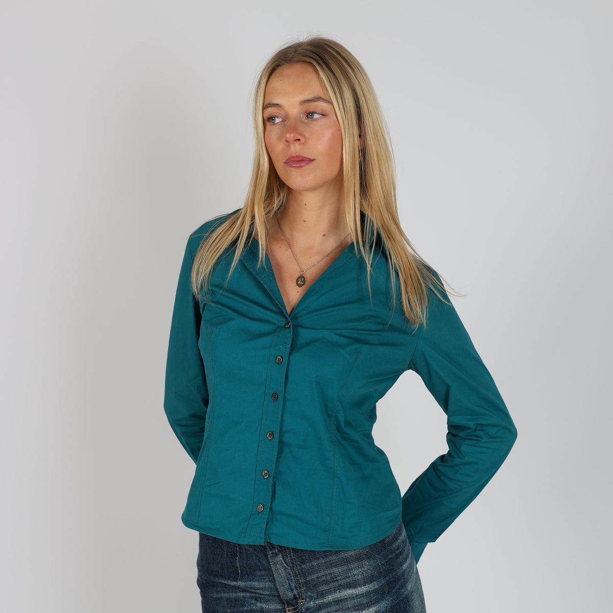 Turquoise 90s Camaieu Shirt (S)