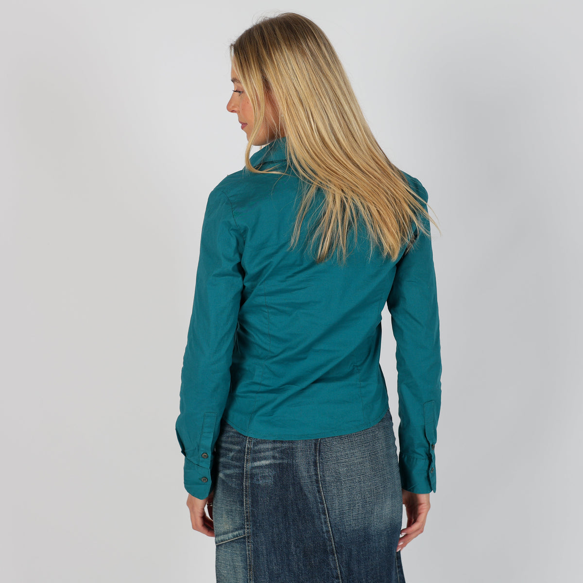 Turquoise 90s Camaieu Shirt (S)