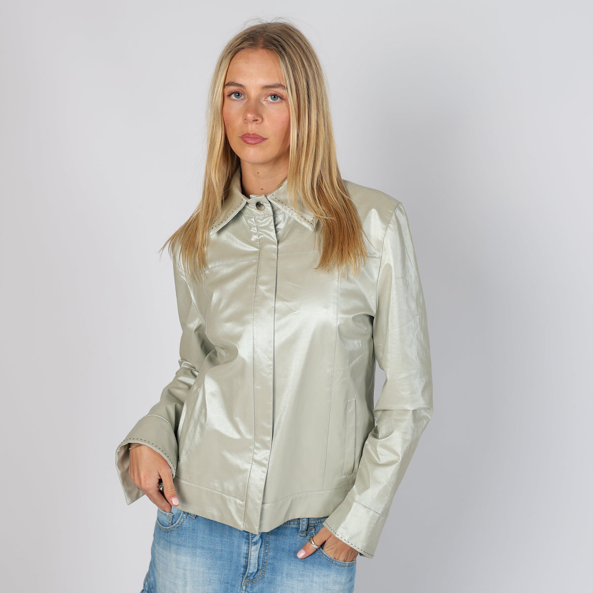 Silver Y2K Made in Italy Light jacket (S)