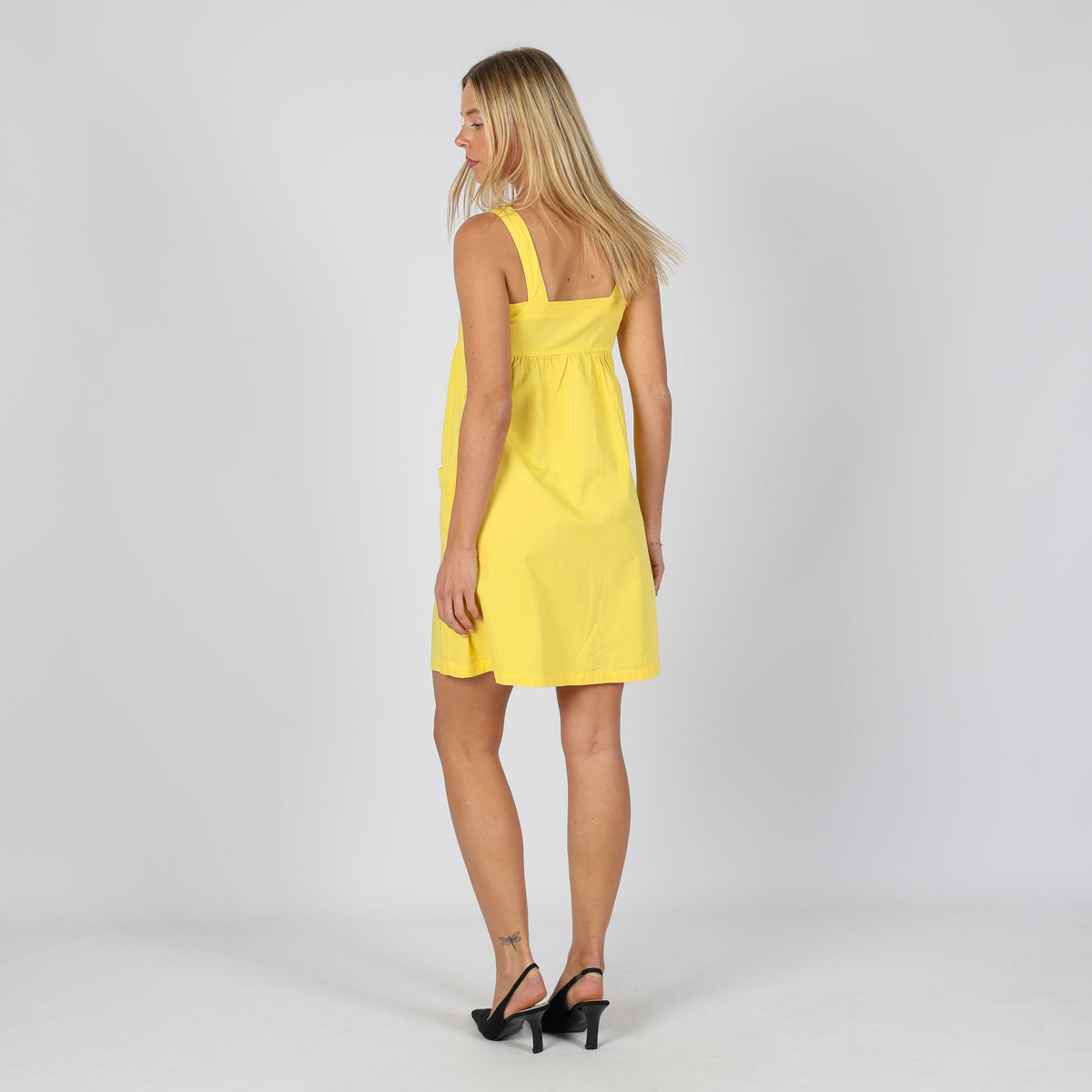 Yellow 90s United Colors of Benetton Woven Mini Dress (S)