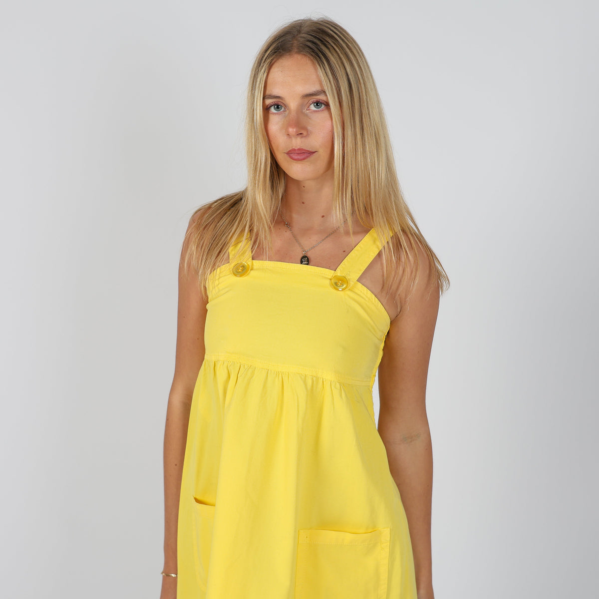 Yellow 90s United Colors of Benetton Woven Mini Dress (S)