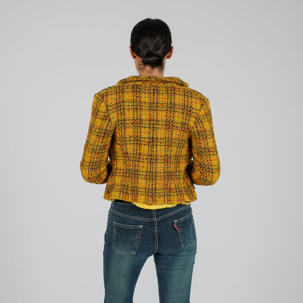 Mustard Yellow Y2K Benini Bruno Woven Jacket (S)