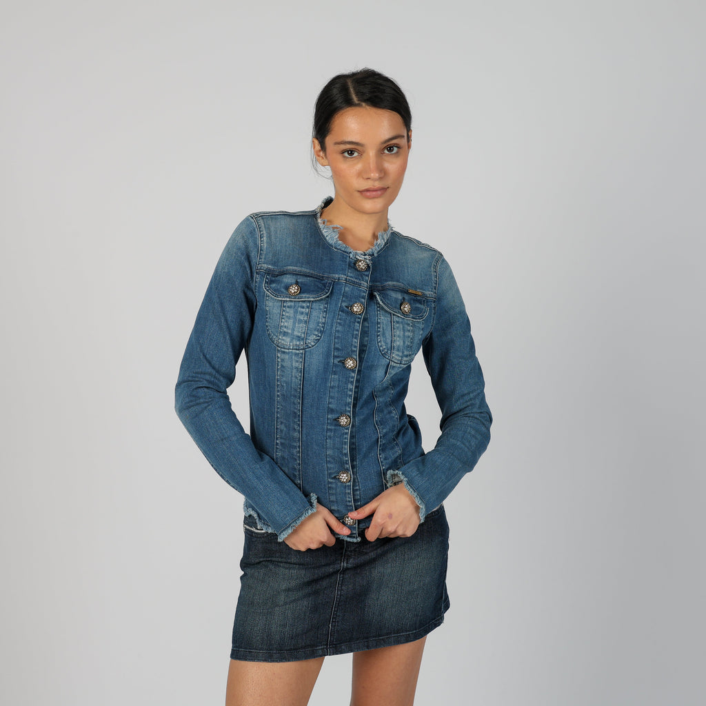 Blue Y2K Met Denim Jacket (S)