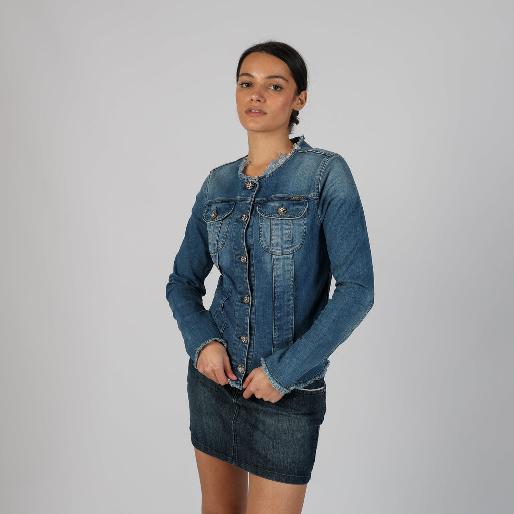 Blue Y2K Met Denim Jacket (S)