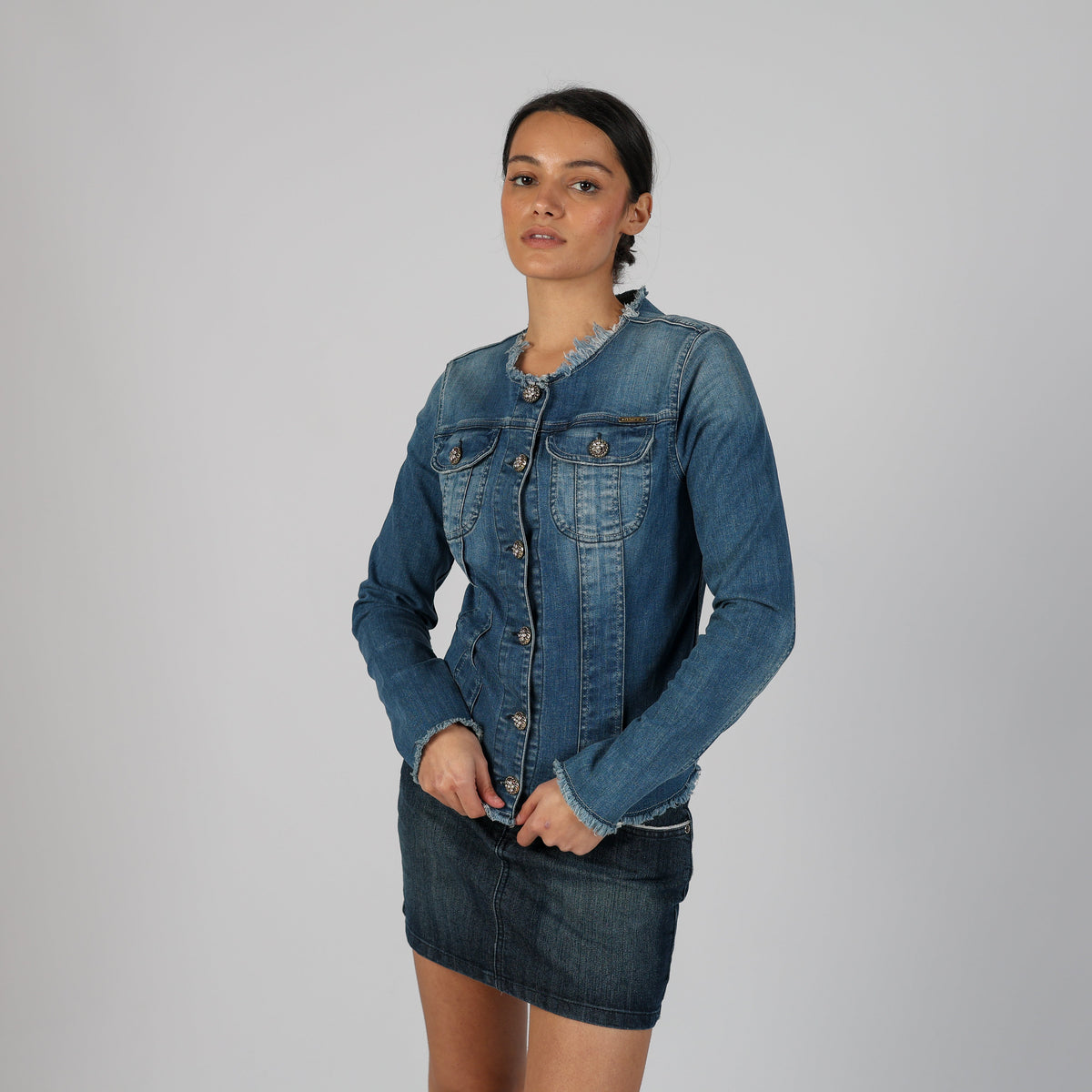 Blue Y2K Met Denim Jacket (S)