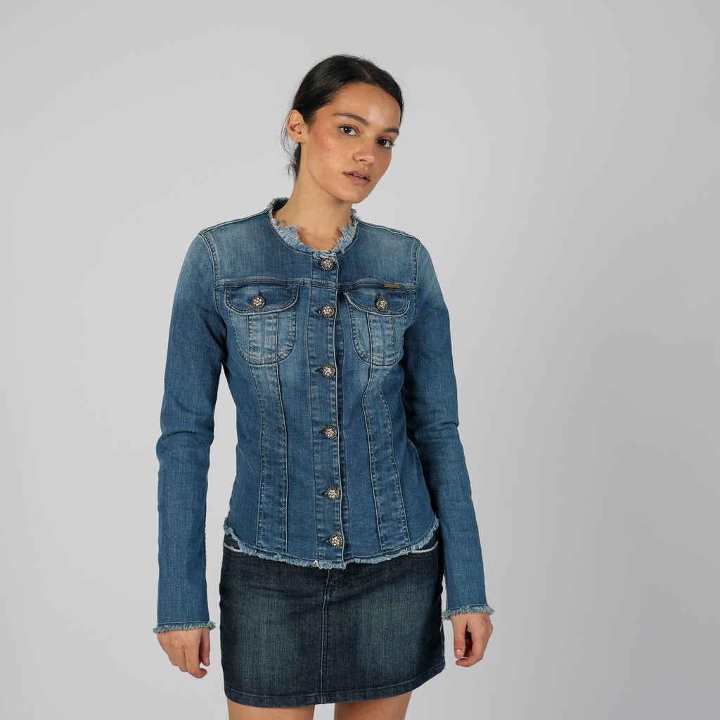 Blue Y2K Met Denim Jacket (S)