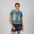 Light Blue Y2K Sisley Denim Jacket (S)