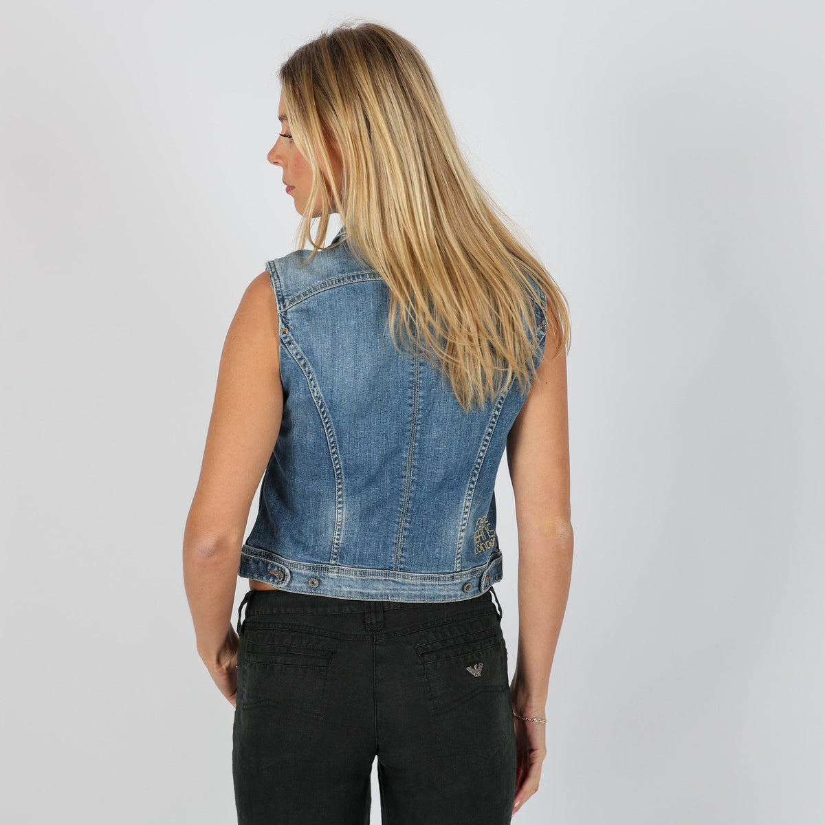 Light Blue Y2K Pepe Jeans Denim Jacket Sleeveless (S)