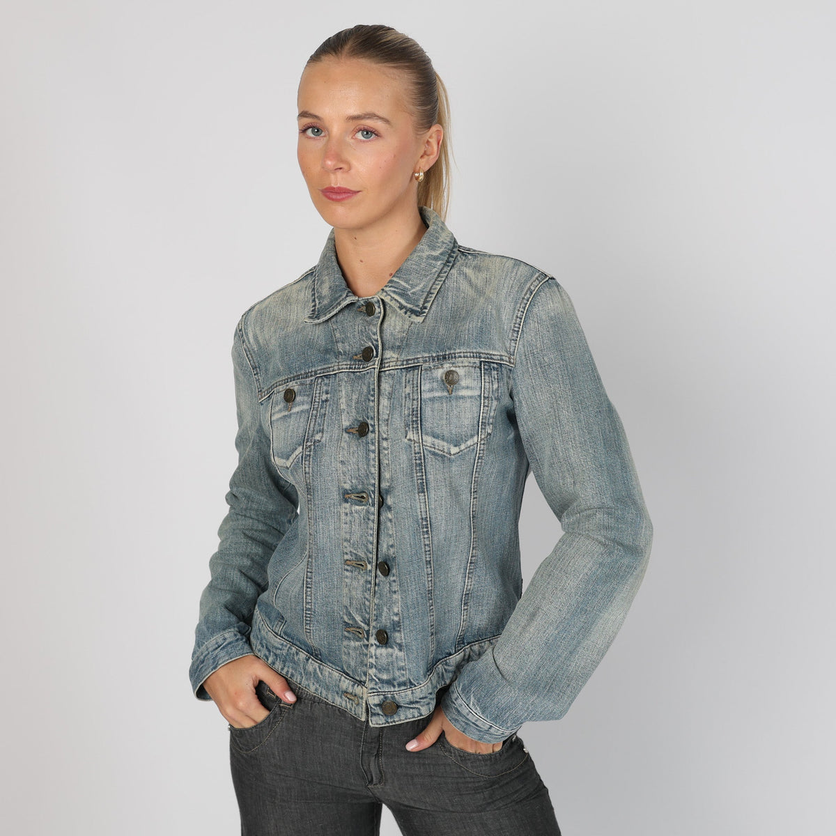 Light Blue Y2K Armani Jeans Denim Jacket (S)