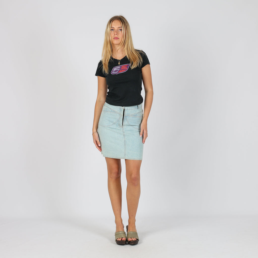 Light Blue 90s Denim Mini Skirt (XS)
