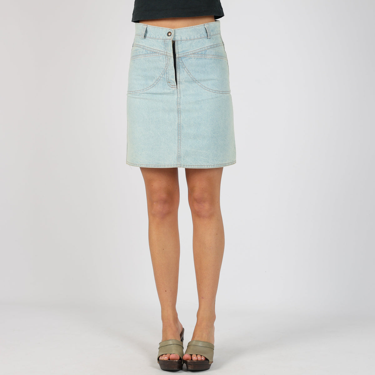 Light Blue 90s Denim Mini Skirt (XS)