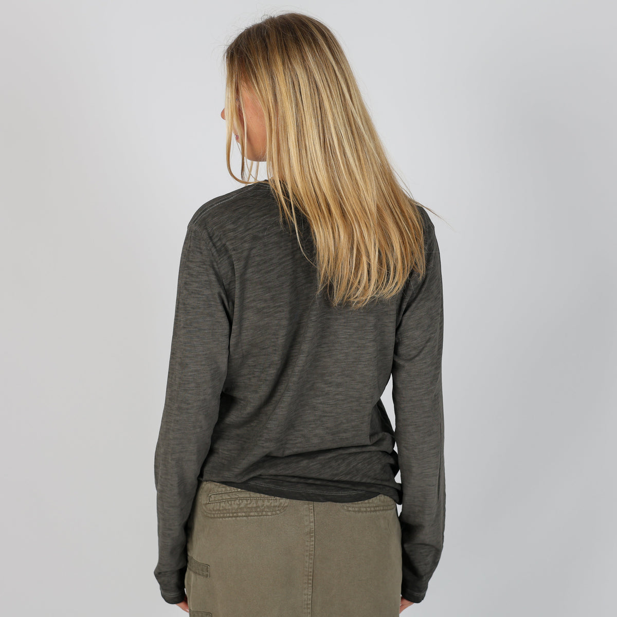 Charcoal Grey Y2K Scorpion Bay Long Sleeve Top (L)