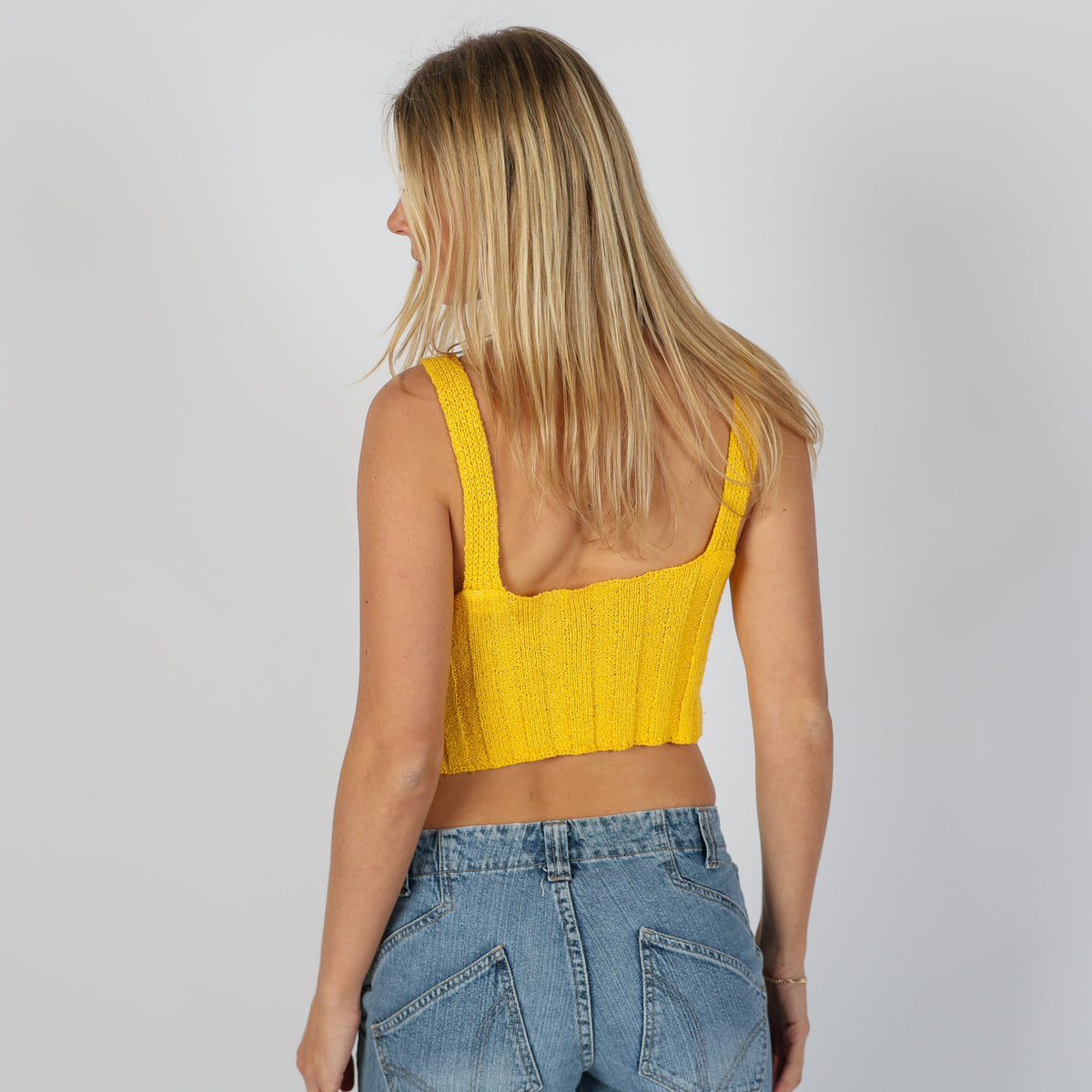 Yellow Y2K Knitted Top (S)