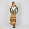 Tan 90s Made in Italy Woven Maxi Skirt (XS)