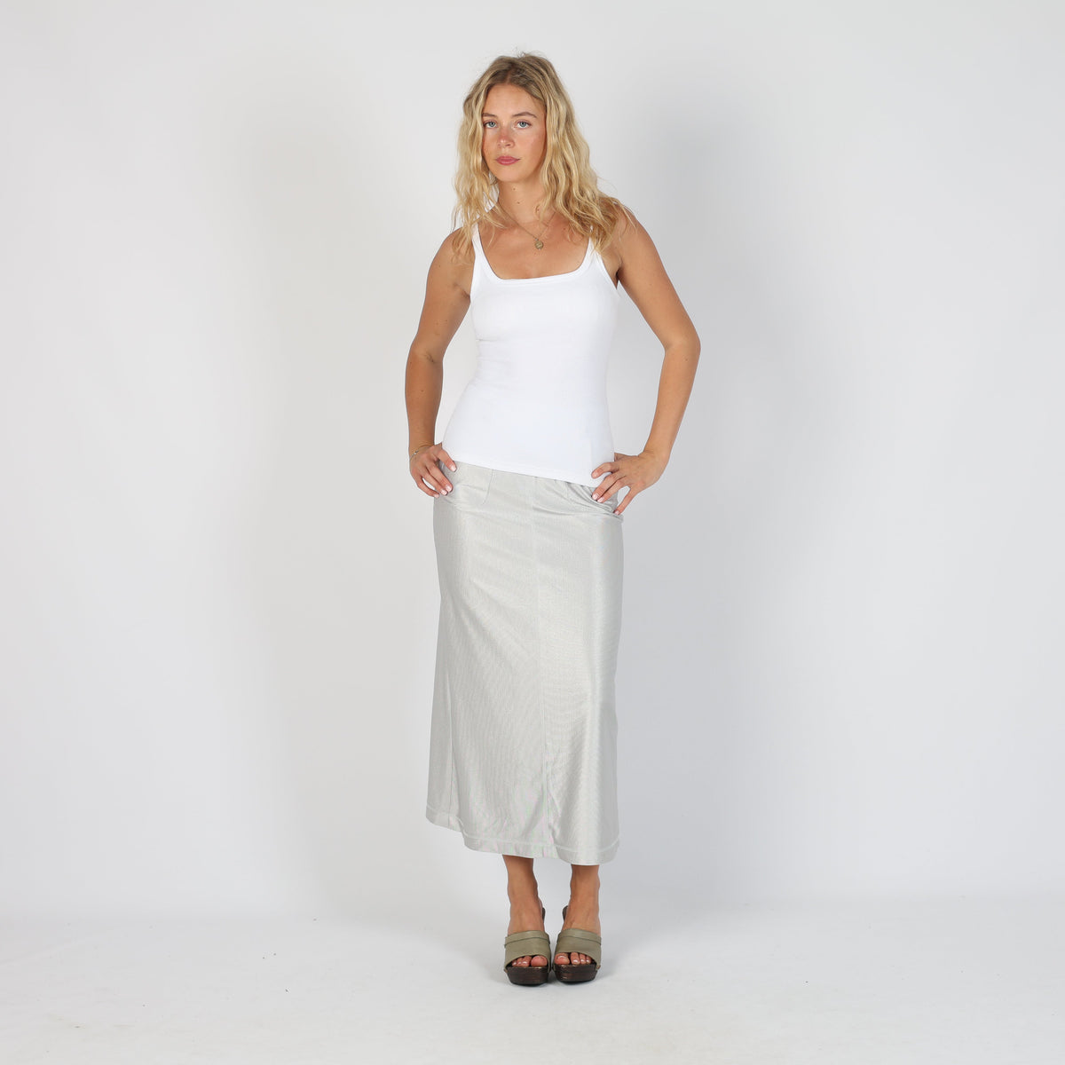 Silver 90s le midi Woven Maxi Skirt (XS)
